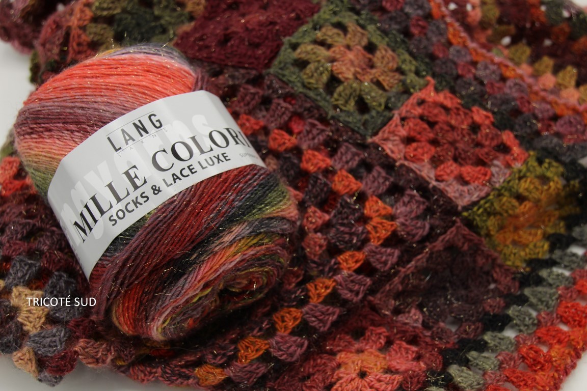 MILLE COLORI SOCKS AND LACE LUXE LANG YARNS COLORIS 62 (3) (Medium)