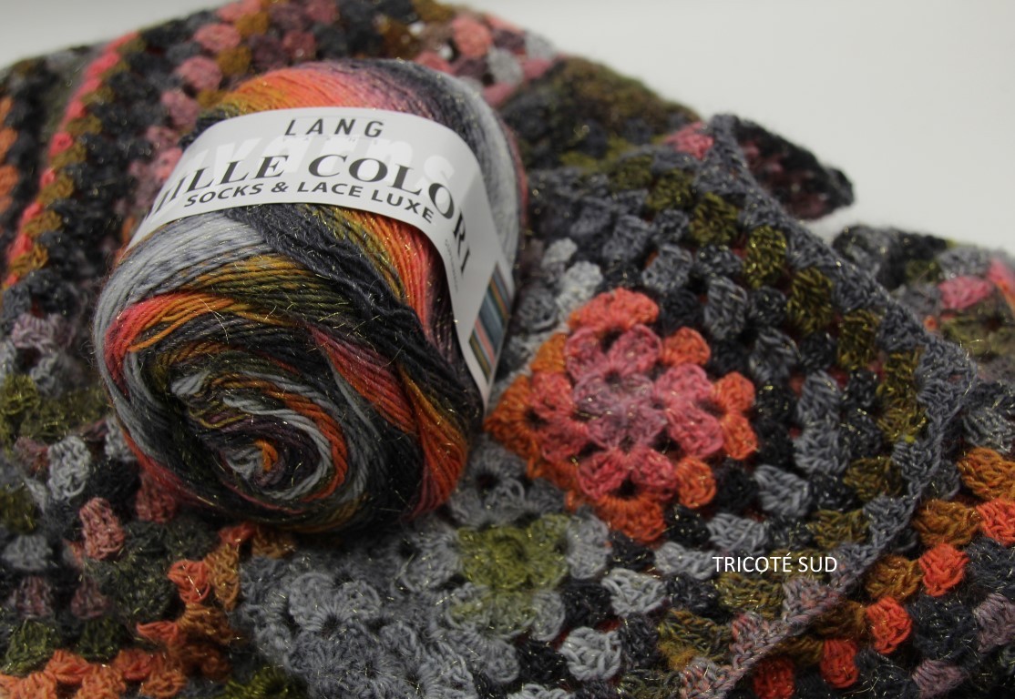 MILLE COLORI SOCKS AND LACE LUXE LANG YARNS COLORIS 24 (4) (Medium)