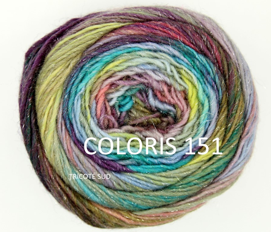 MILLE COLORI SOCKS AND LACE LUXE LANG YARNS COLORIS 151 (8) (Medium)