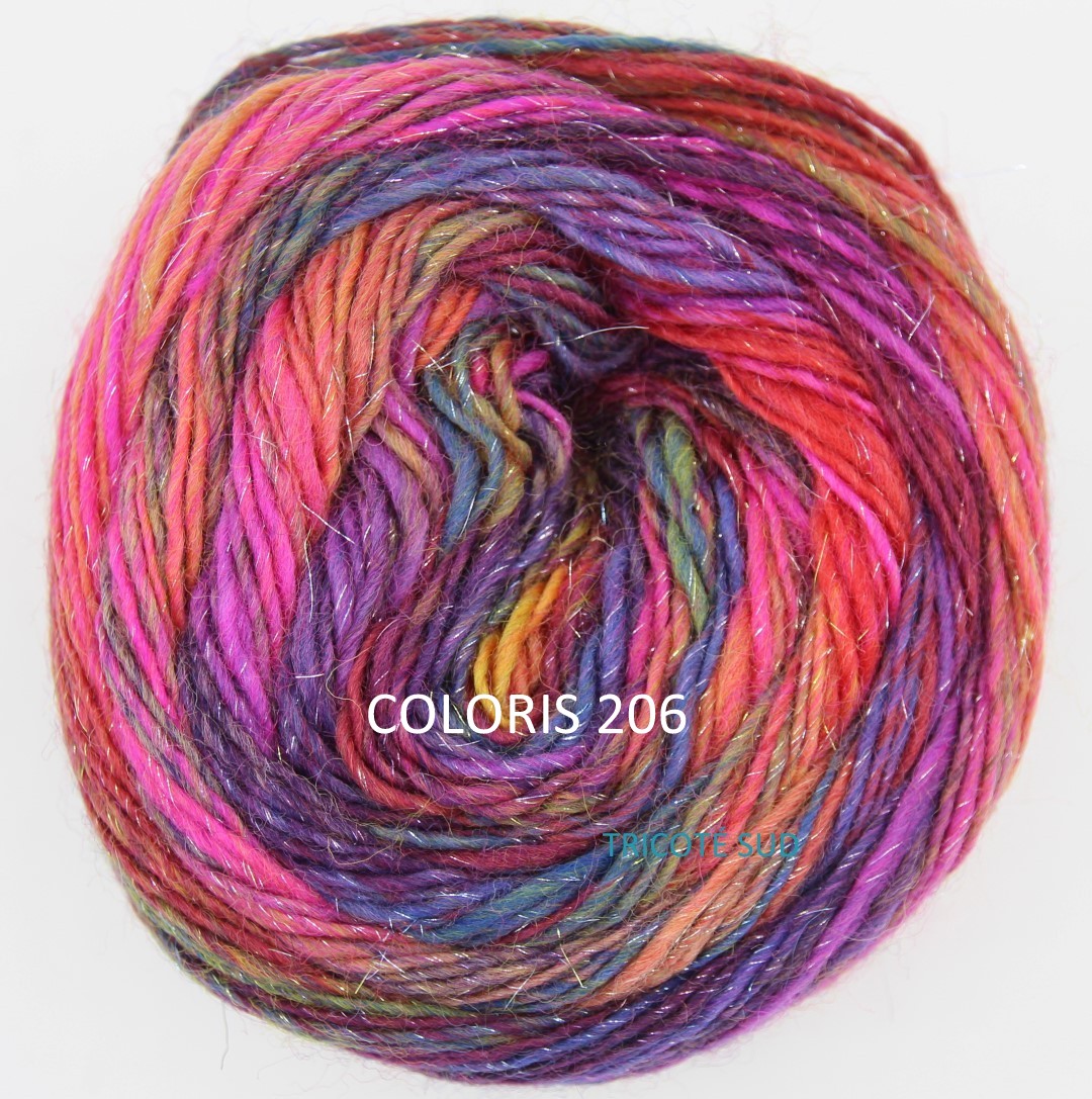 MILLE COLORI SOCKS AND LACE LUXE LANG YARNS COLORIS 206 (2) (Large)