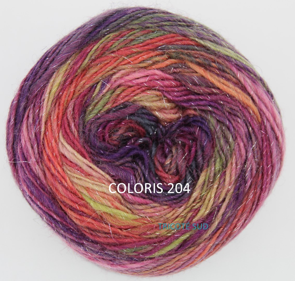 MILLE COLORI SOCKS AND LACE LUXE LANG YARNS COLORIS 204 (2) (Large)