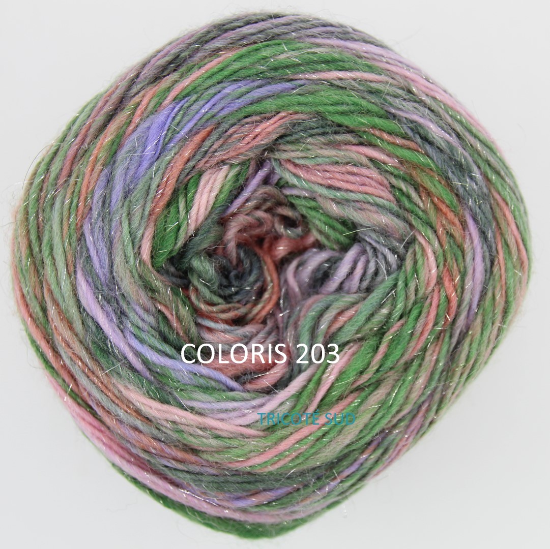 MILLE COLORI SOCKS AND LACE LUXE LANG YARNS COLORIS 203 (2) (Large)