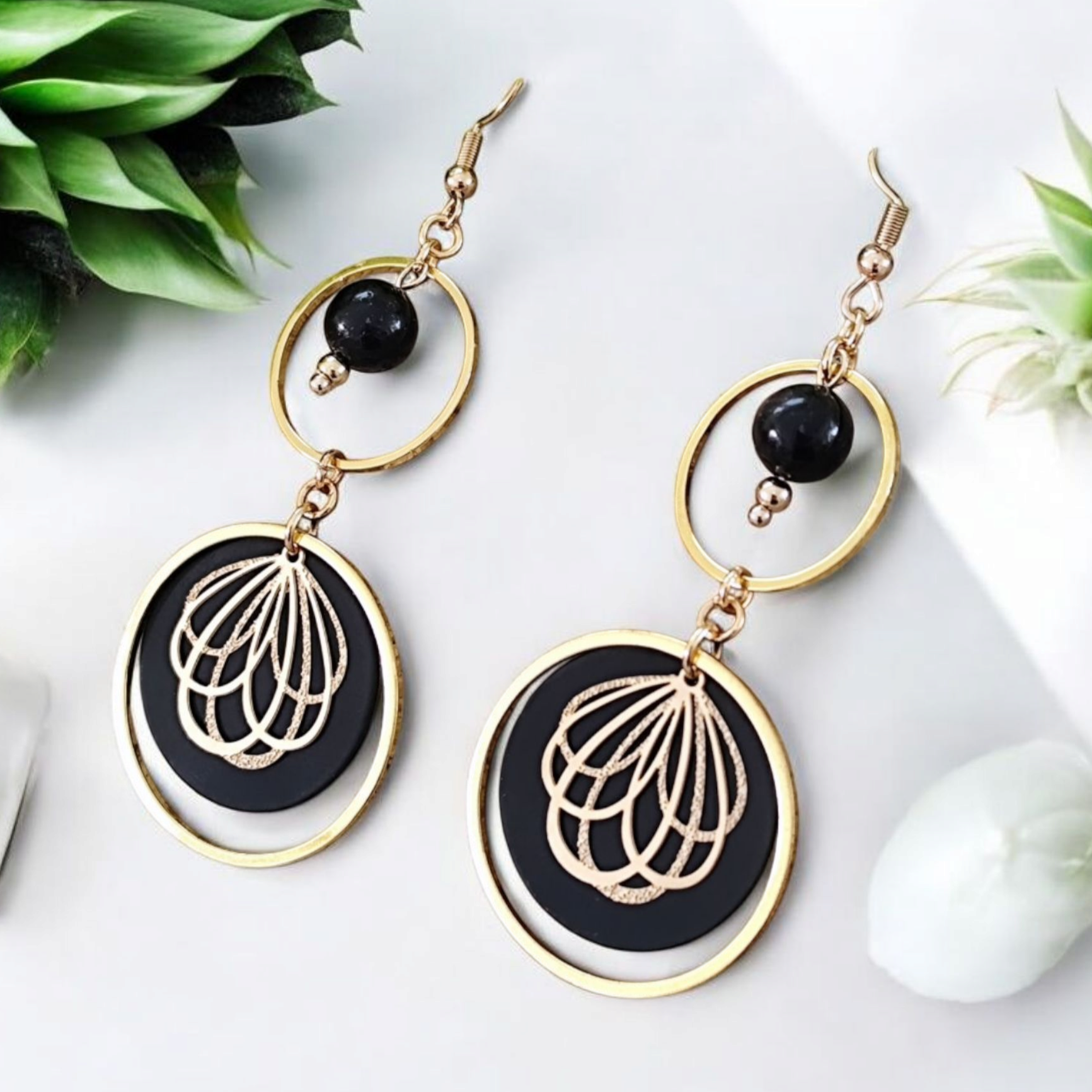 Boucles doreilles Promesse – Pierres naturelles et coloris au choix