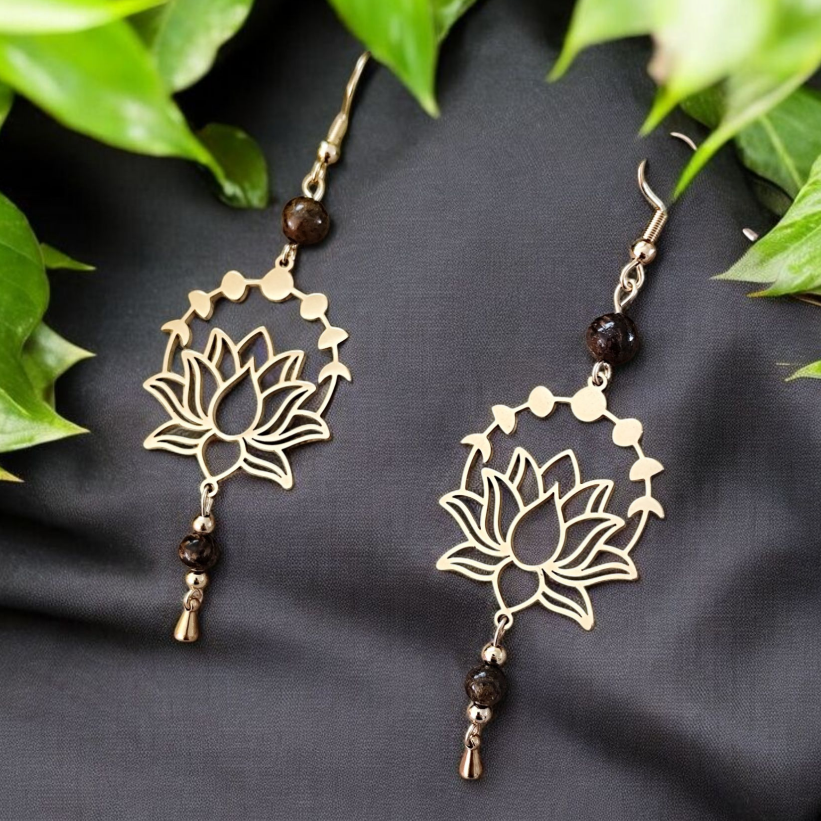 boucles doreilles lotus acier