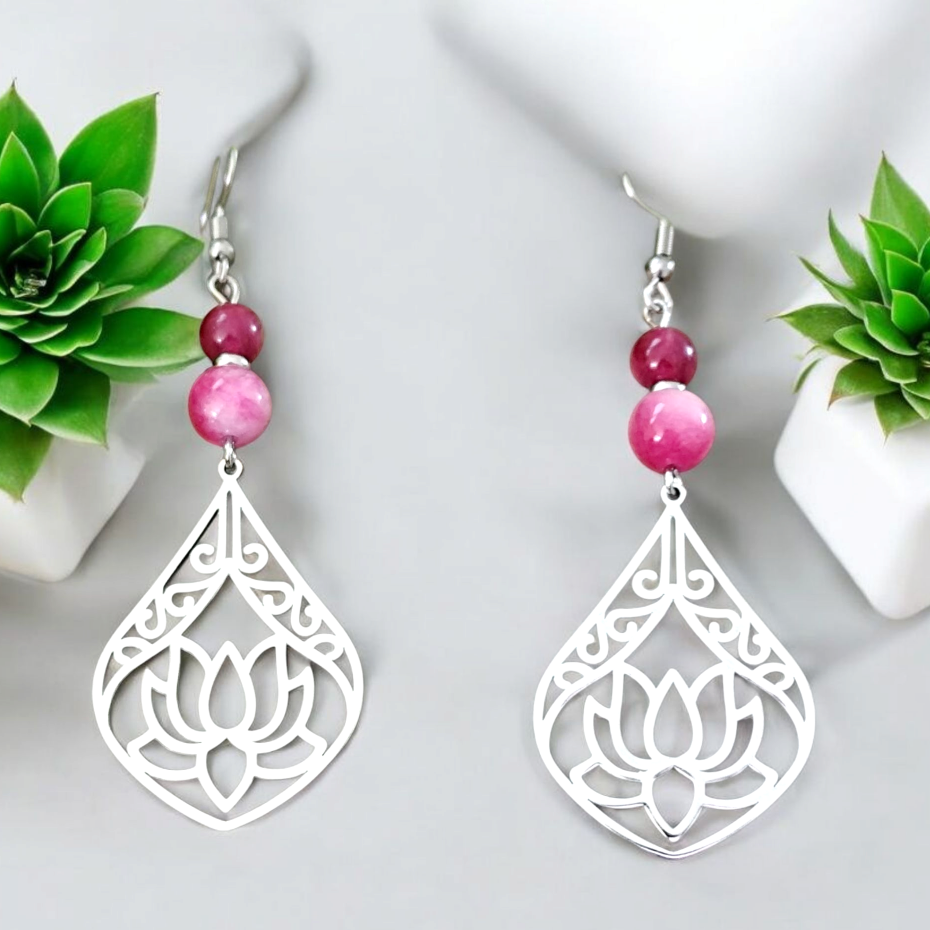 boucles doreilles lotus