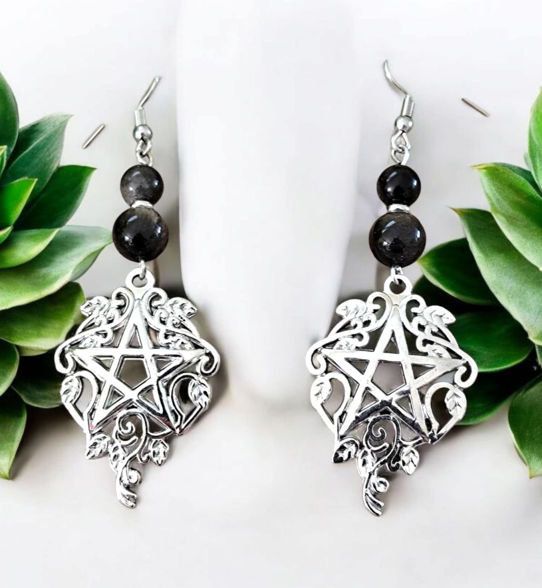 boucles-oreilles-sceau-pentagramme-pierre-naturelle
