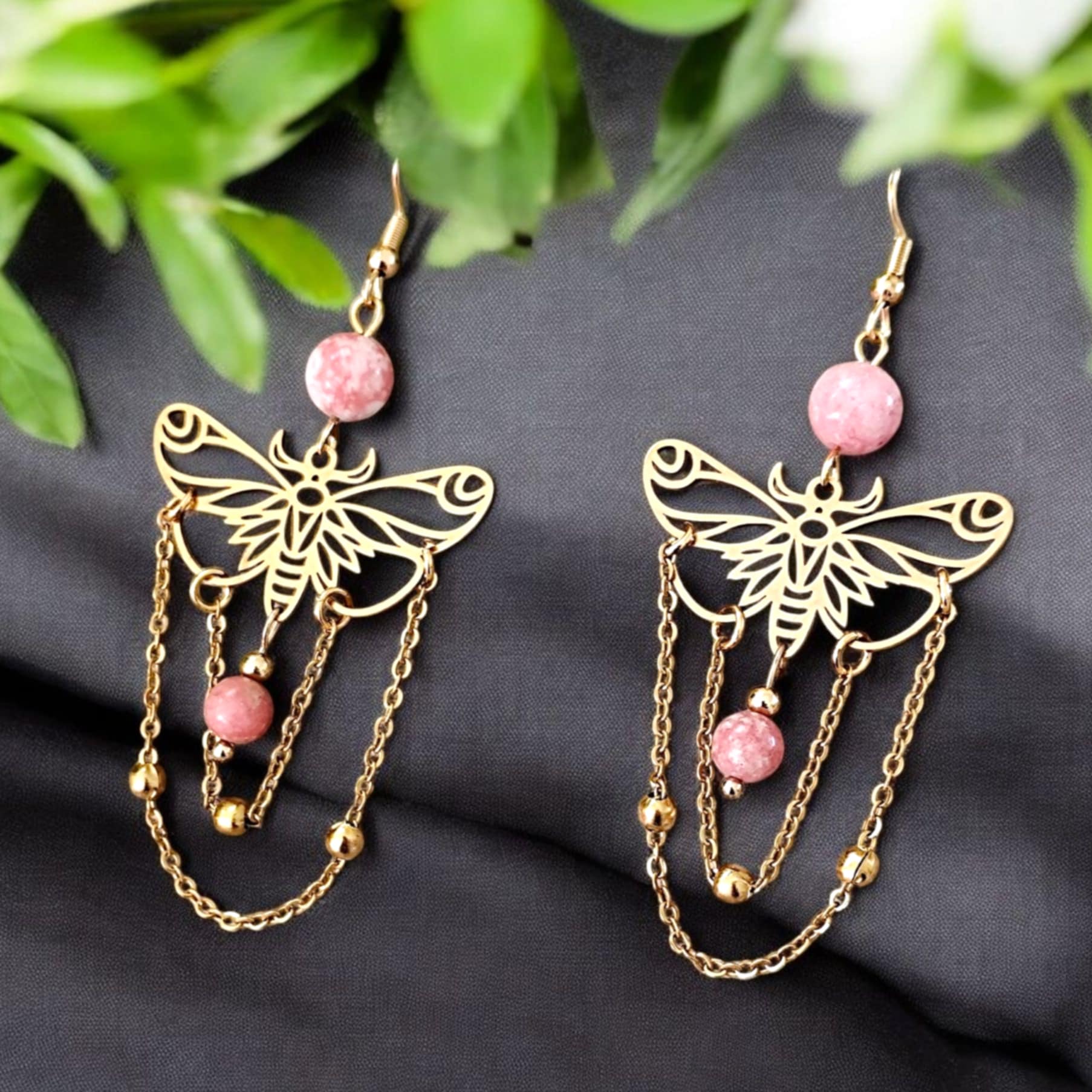 boucles doreilles acier et pierres