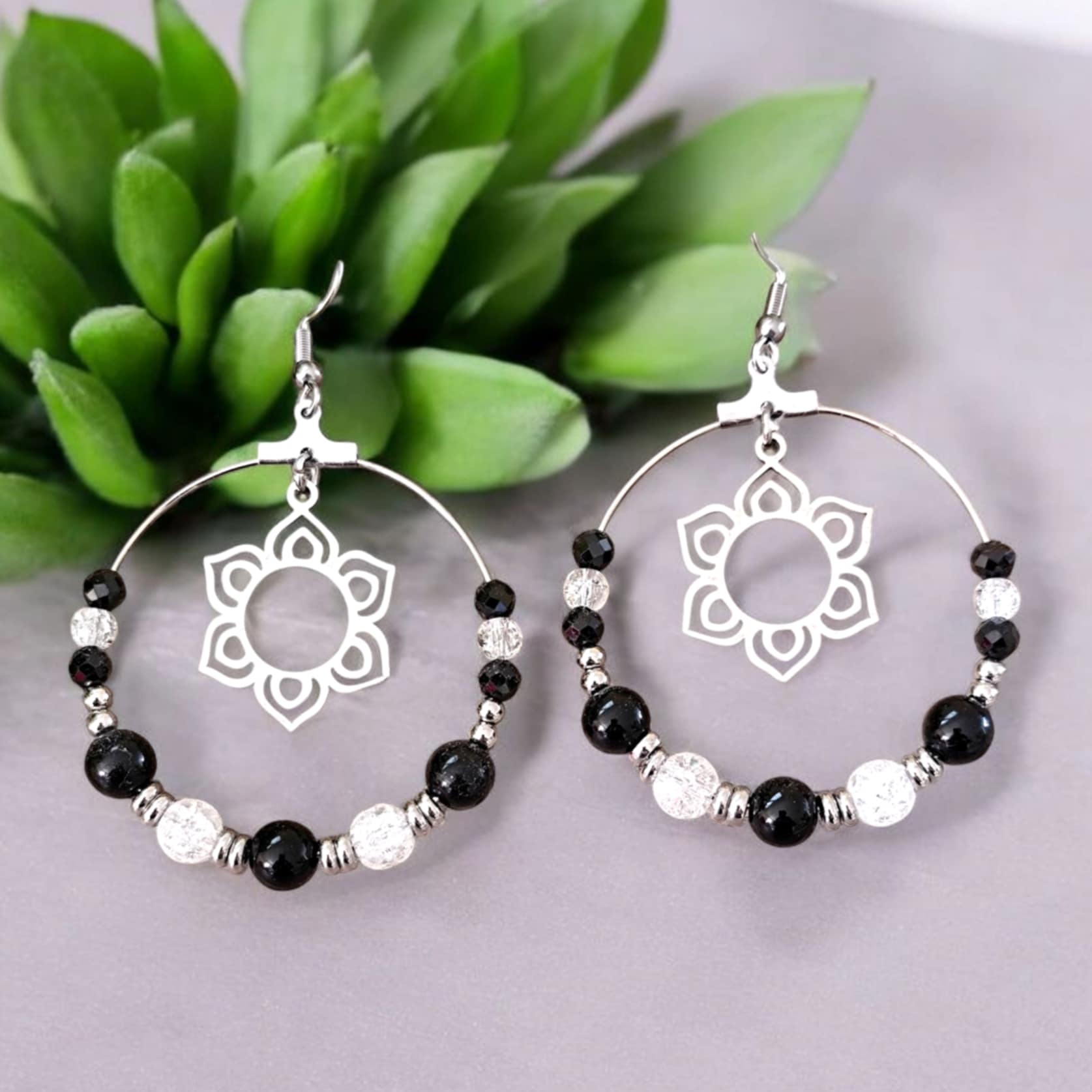 boucles doreilles fleur de lotus