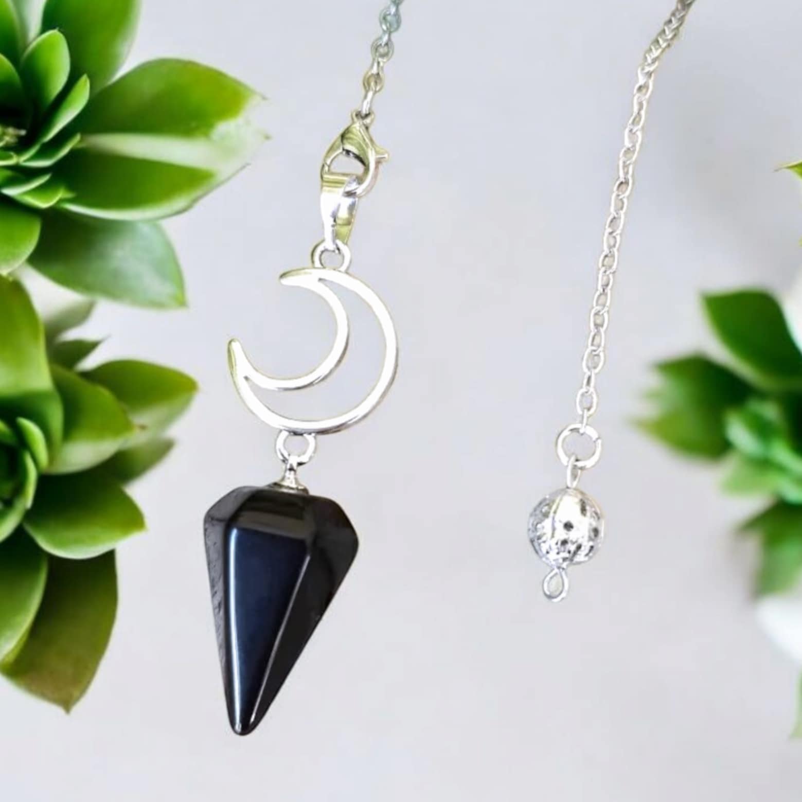 Pendule de radiesthésie en Obsidienne noire naturelle