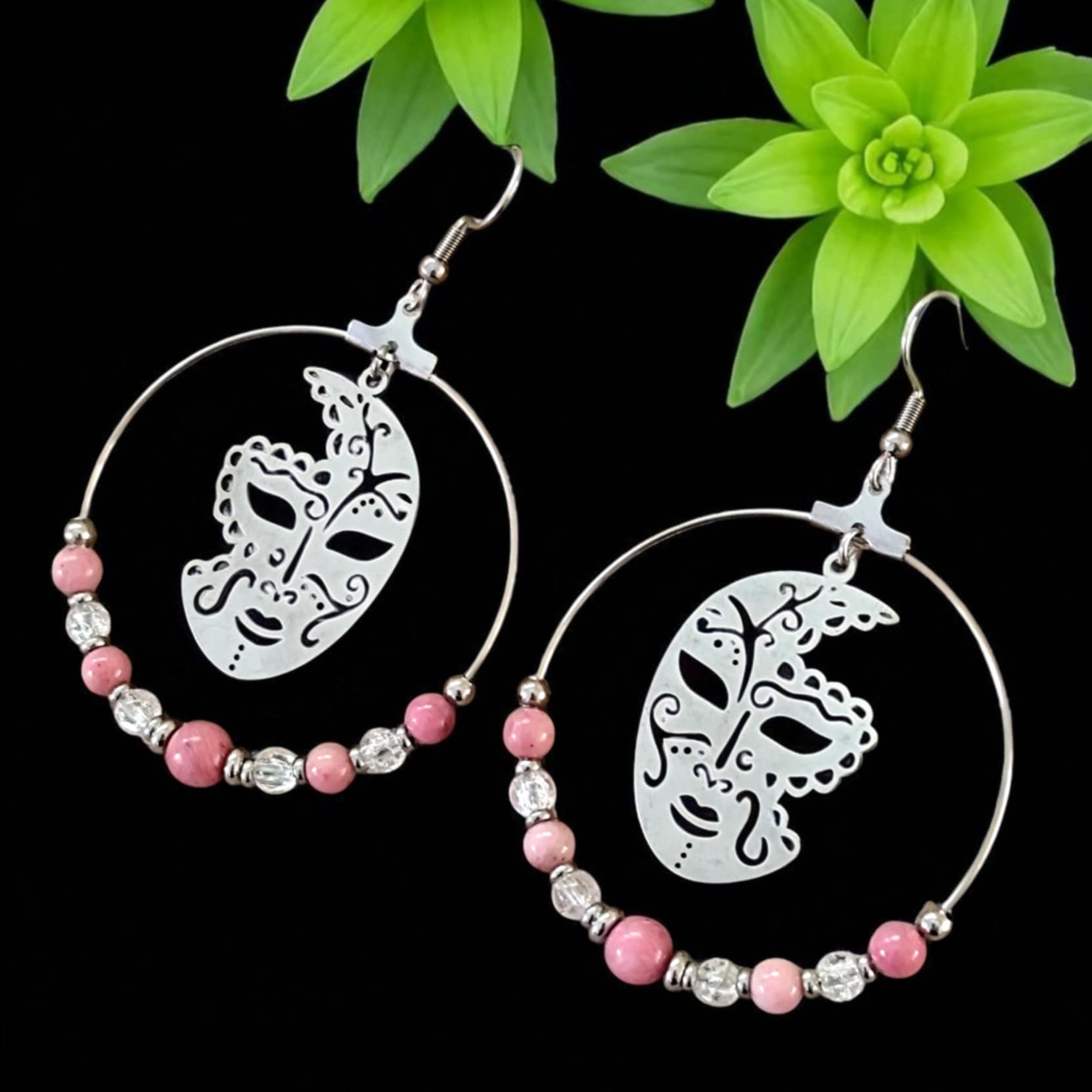 boucles-oreilles-mascarade-masque-pierre-naturelle