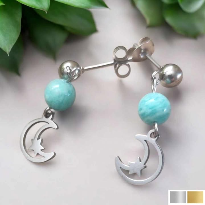 boucles doreilles lune étoilée