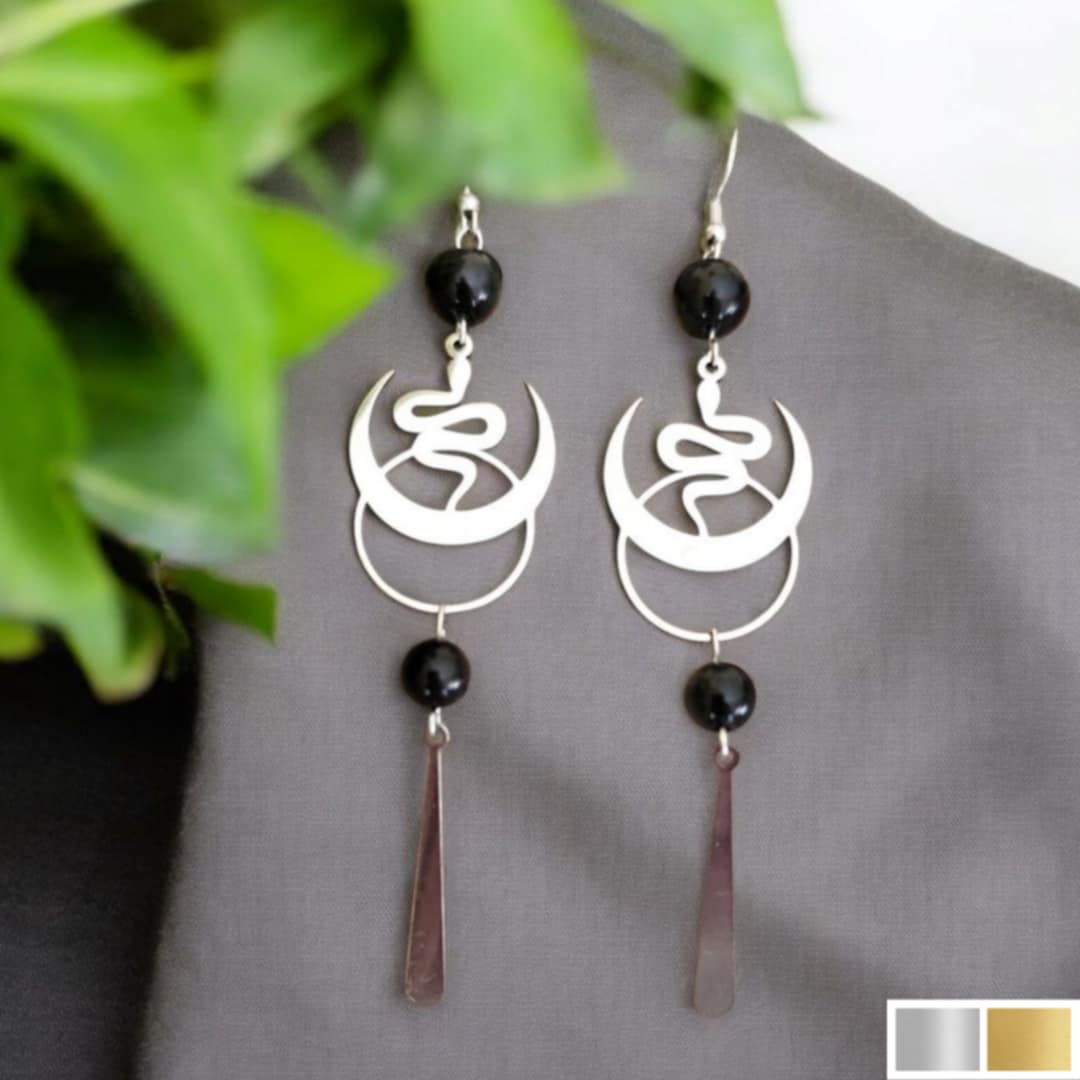 boucles-oreilles-symbiose-serpent-lune-pierres-naturelles