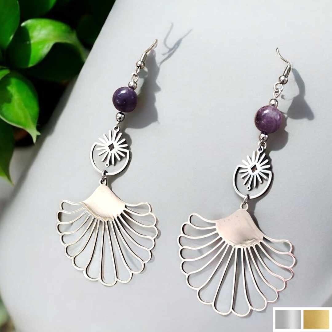Boucles d’oreilles Envergure – Pierre naturelle personnalisable