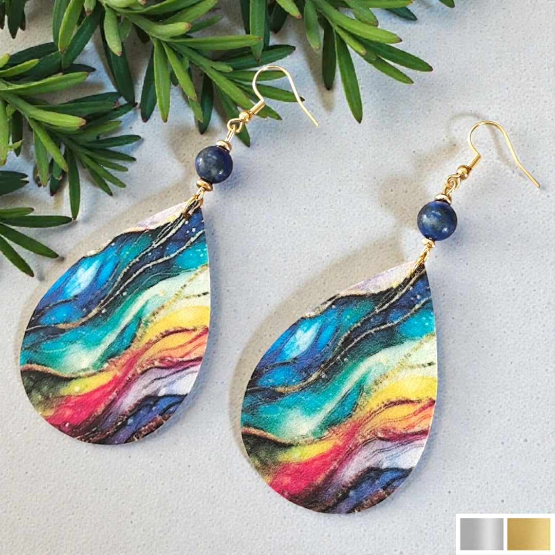 Boucles doreilles Mirabilia – Bijou coloré et pierre naturelle