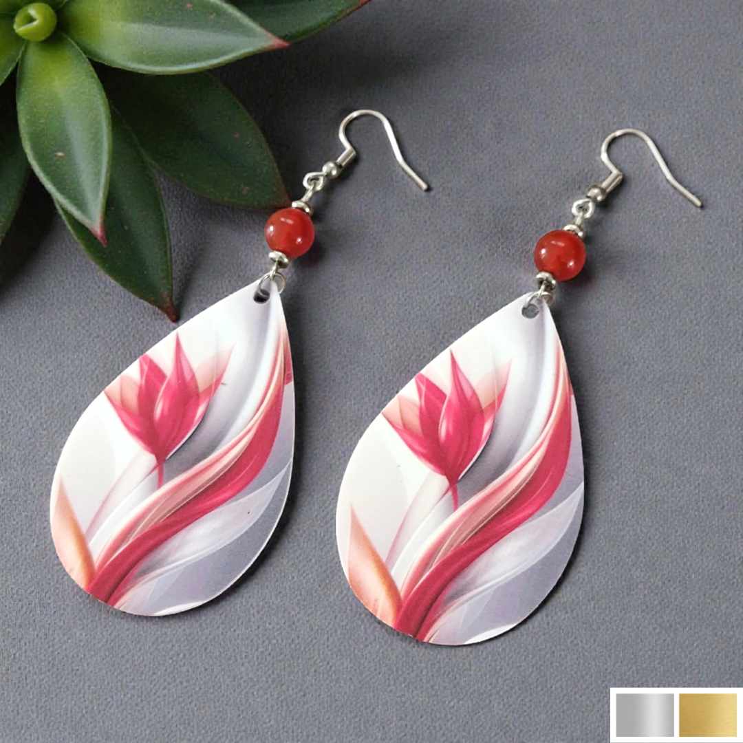Boucles doreilles Manifeste – Fleur et pierre naturelle