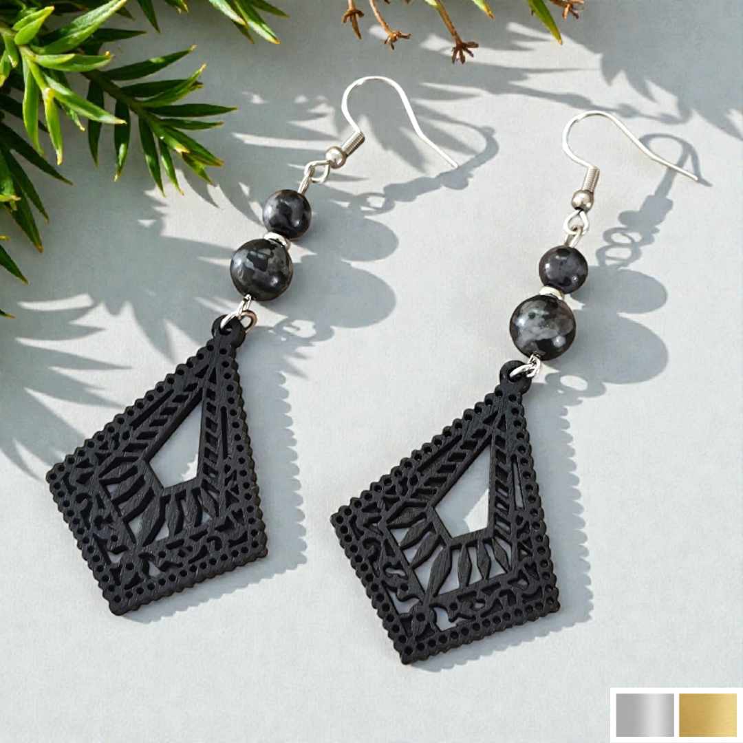 Boucles d’oreilles Azimut – Bijou bohème et pierre naturelle