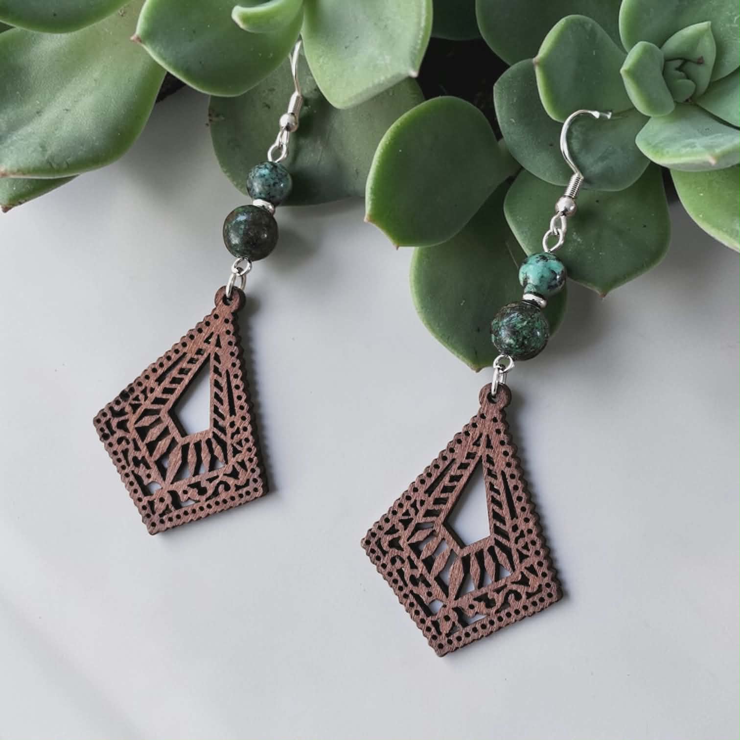 boucles doreilles en bois