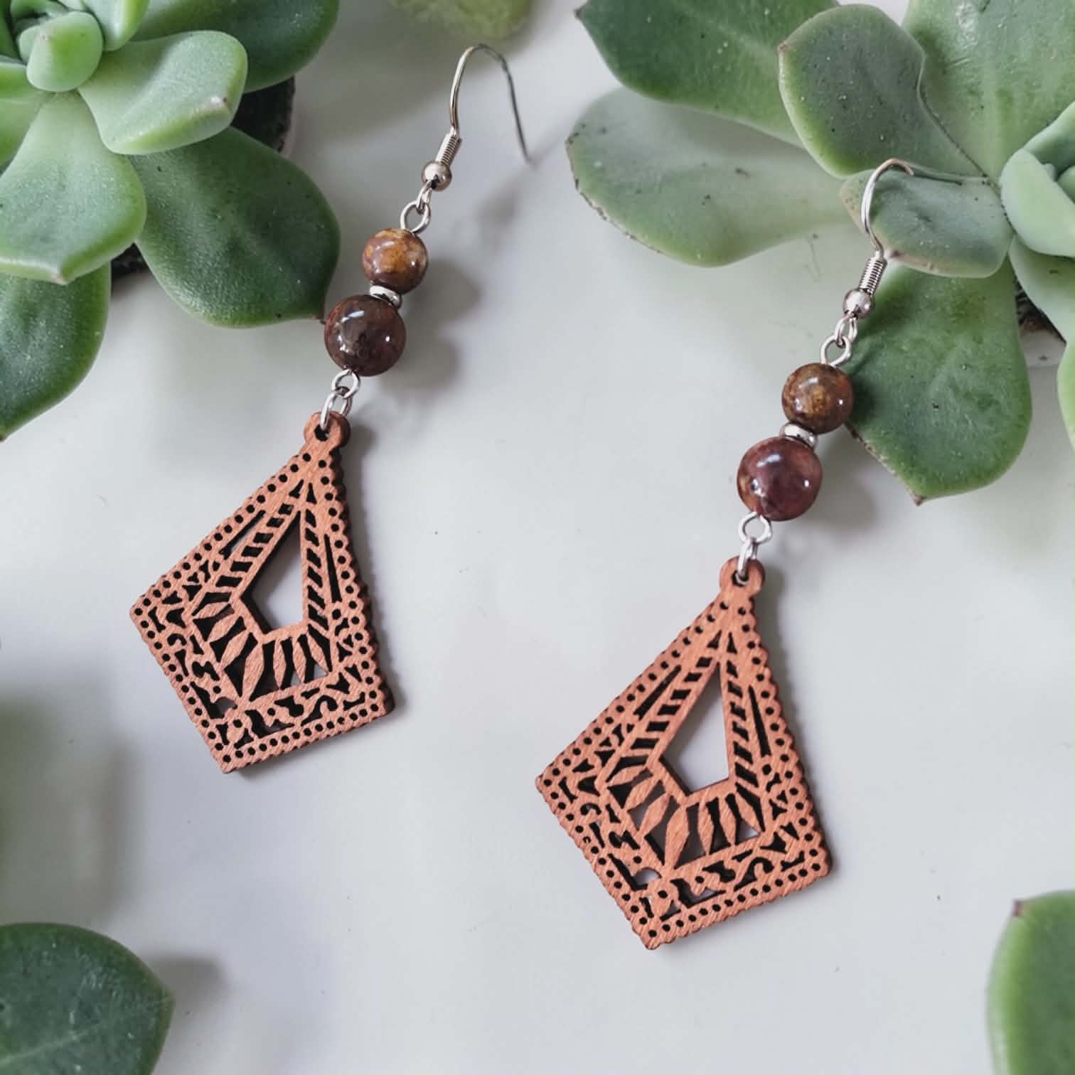 Boucles doreilles en bois