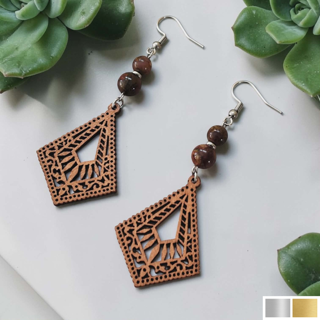 Boucles d’oreilles Azimut – Bijou bohème et pierre naturelle