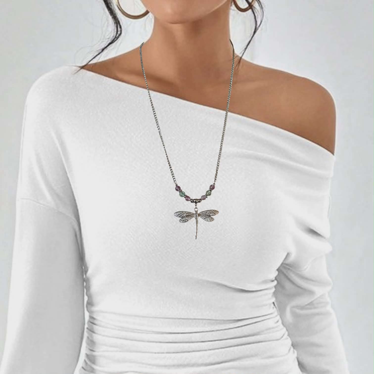 collier acier inoxydable et pierres