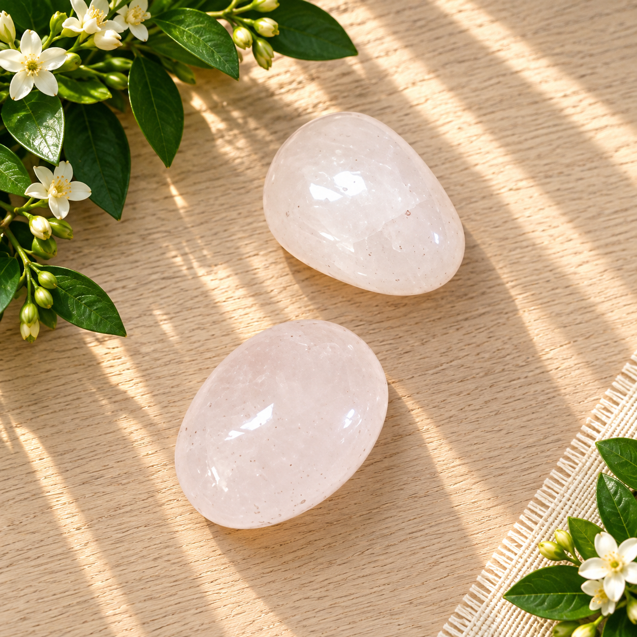 Pierres roulées de Quartz Rose naturel rose pâle et translucide – 21 g