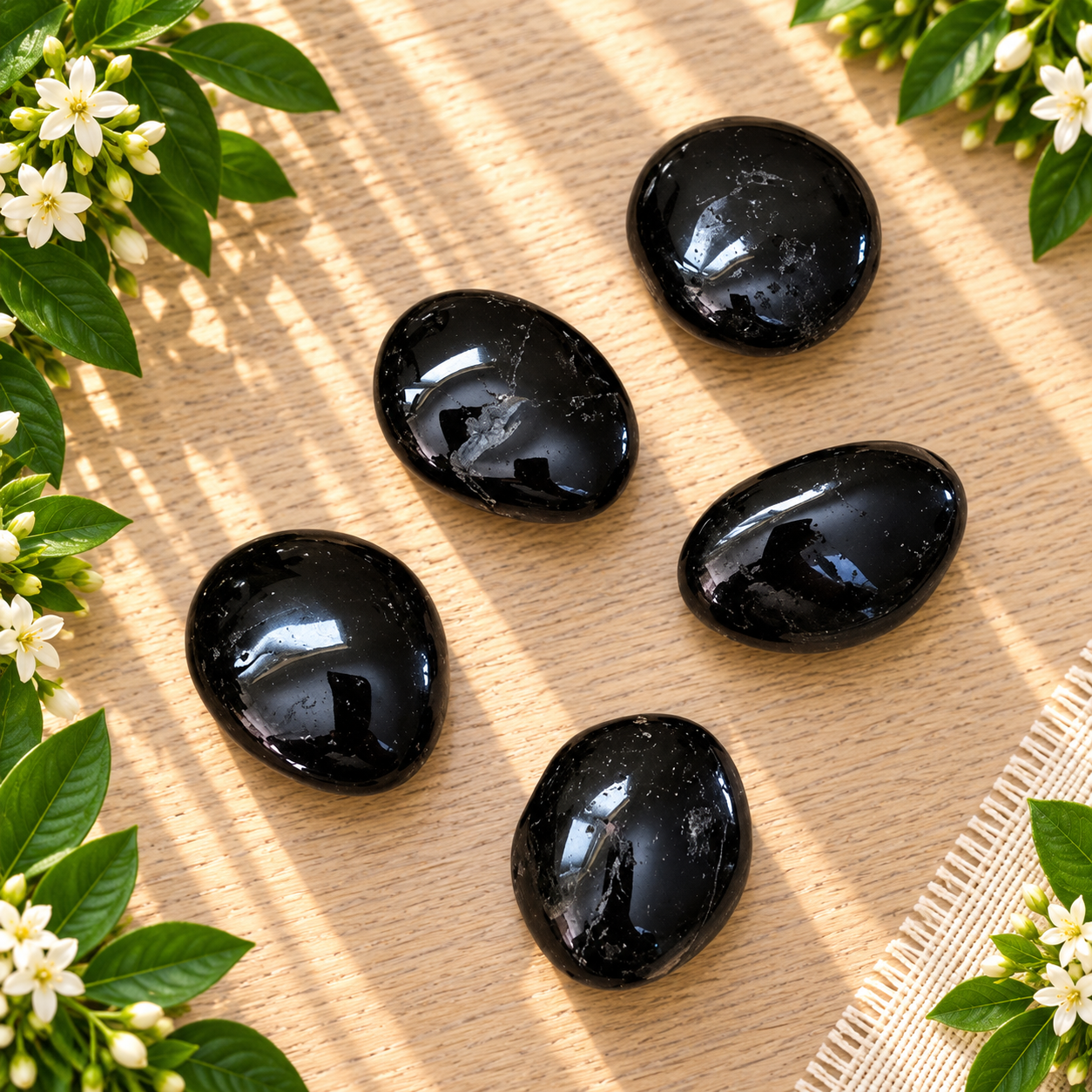 Pierres roulées de Tourmaline Noire Schorl naturelles de 11 à 14 g