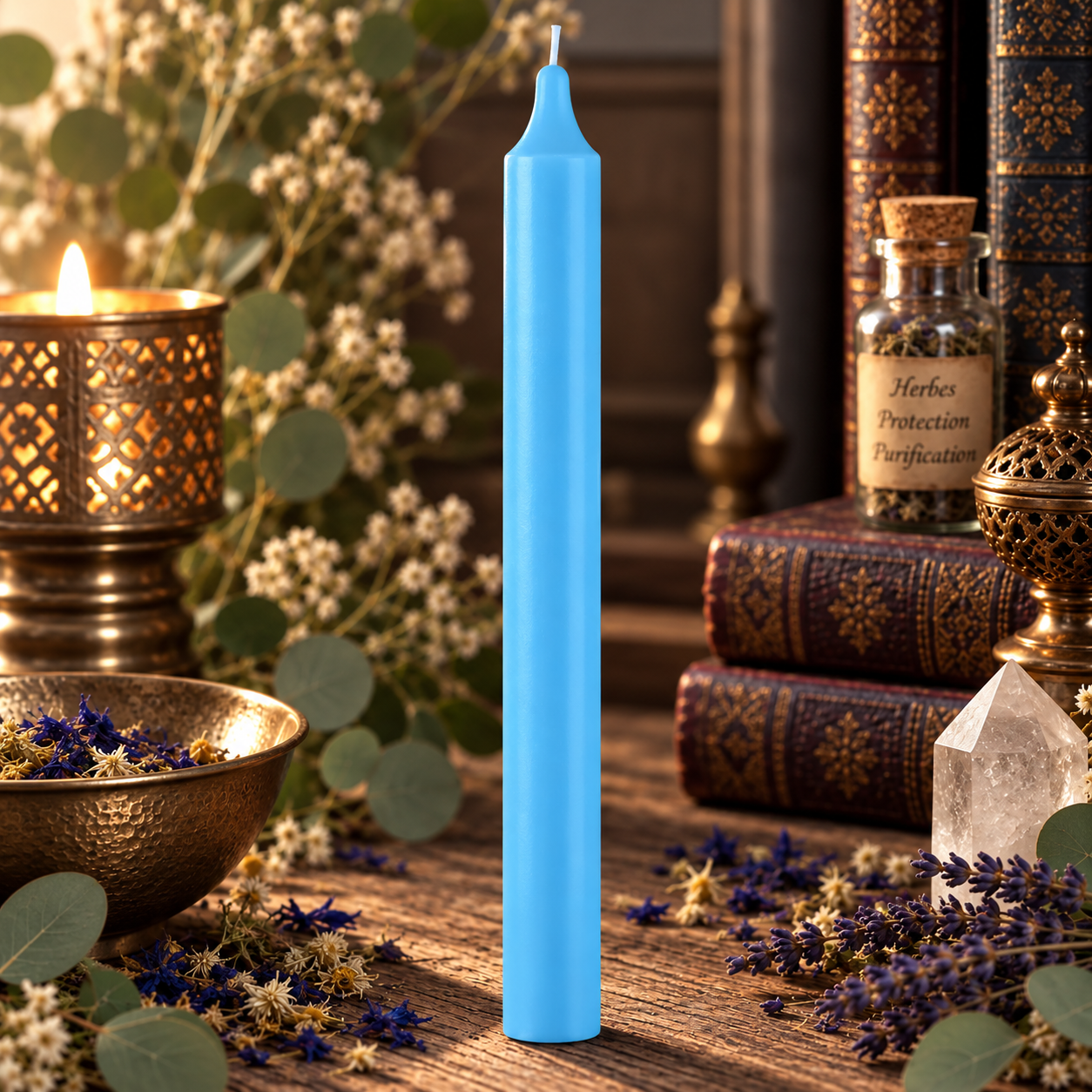 bougie-rituelle-bleue-22-cm-teintee-dans-la-masse