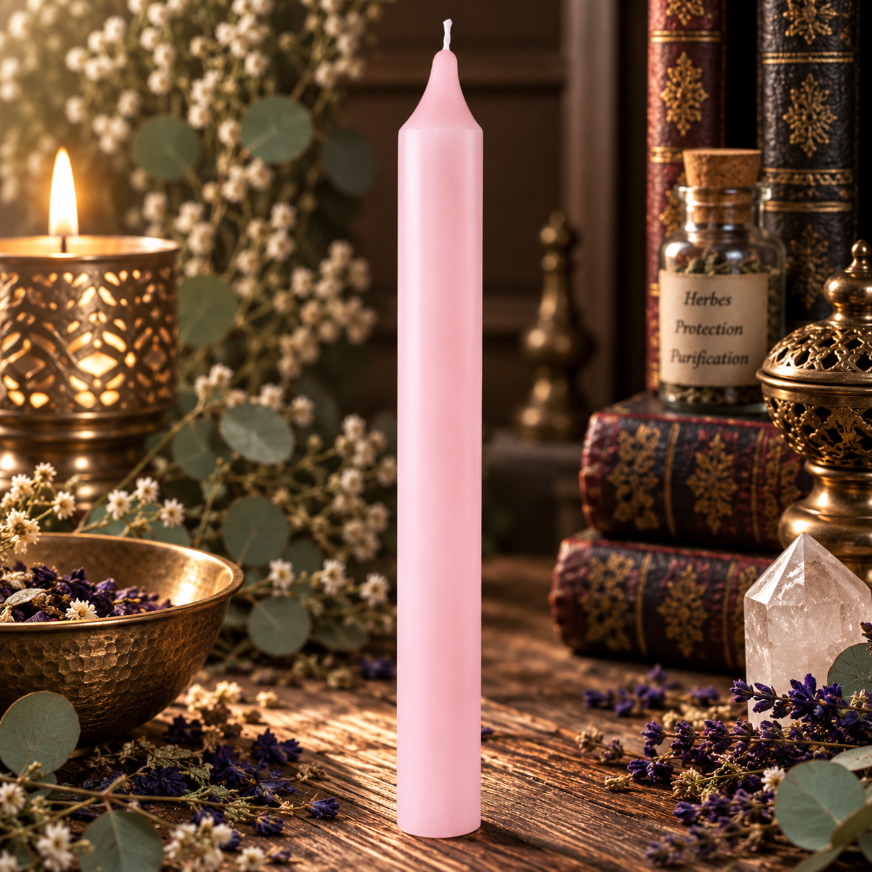 bougie-rituelle-rose-22-cm-teintee-dans-la-masse