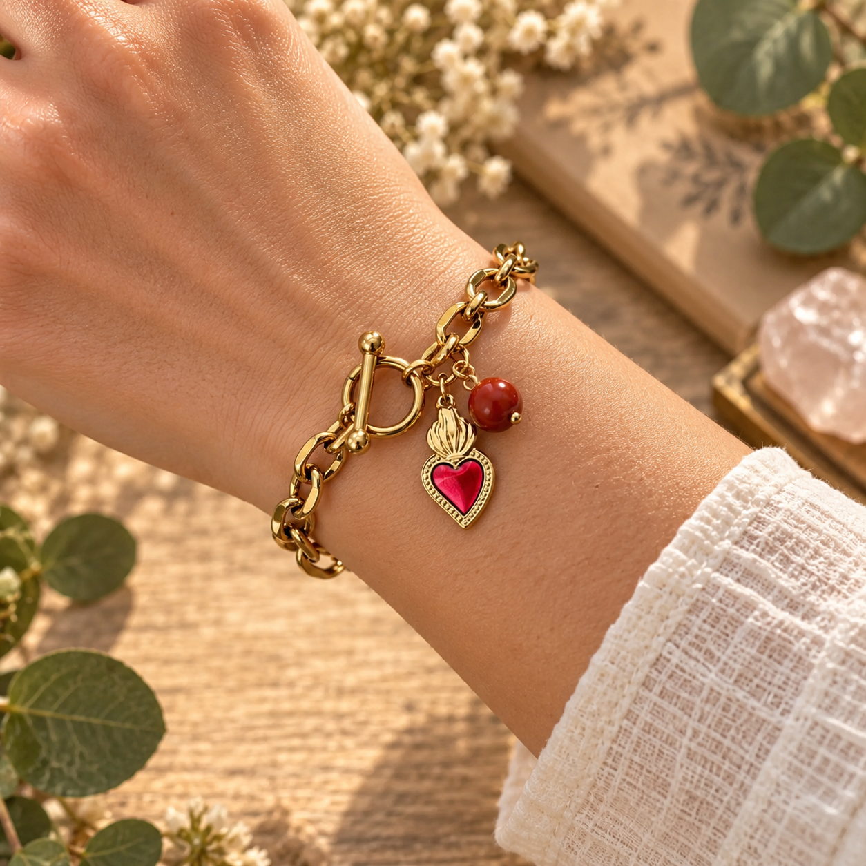 bracelet-coeur-sacre-porté