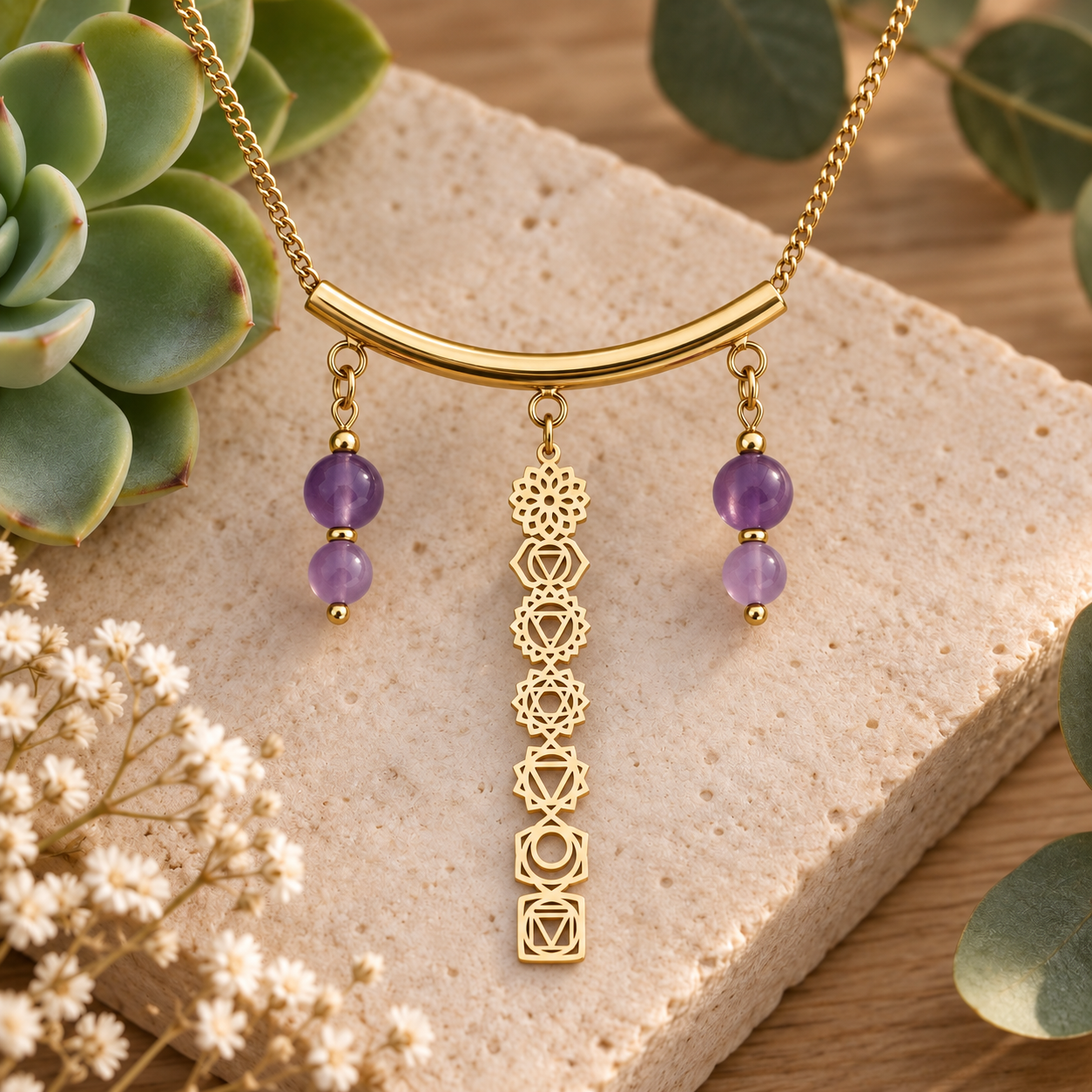collier-doré-7-chakras-kundalini-charme-vie