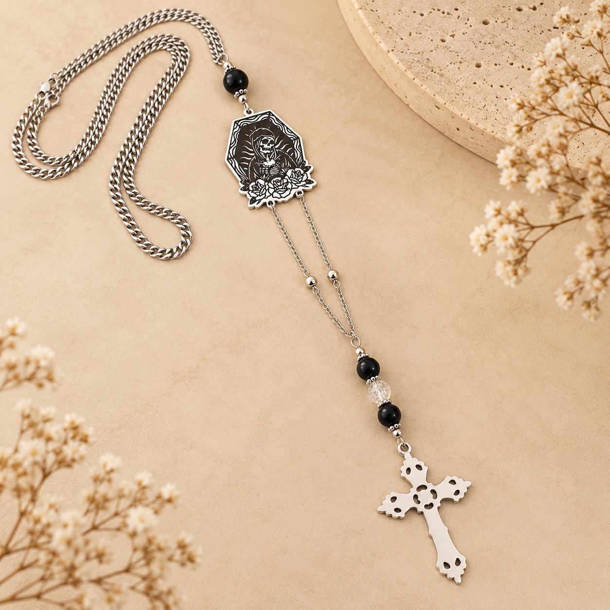 collier-santa-muerte-pierres-naturelles