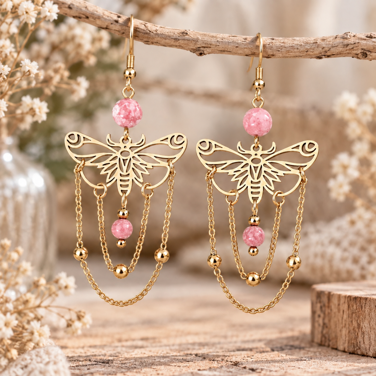 boucles-d-oreilles-apesanteur-papillon-et-pierre-naturelle