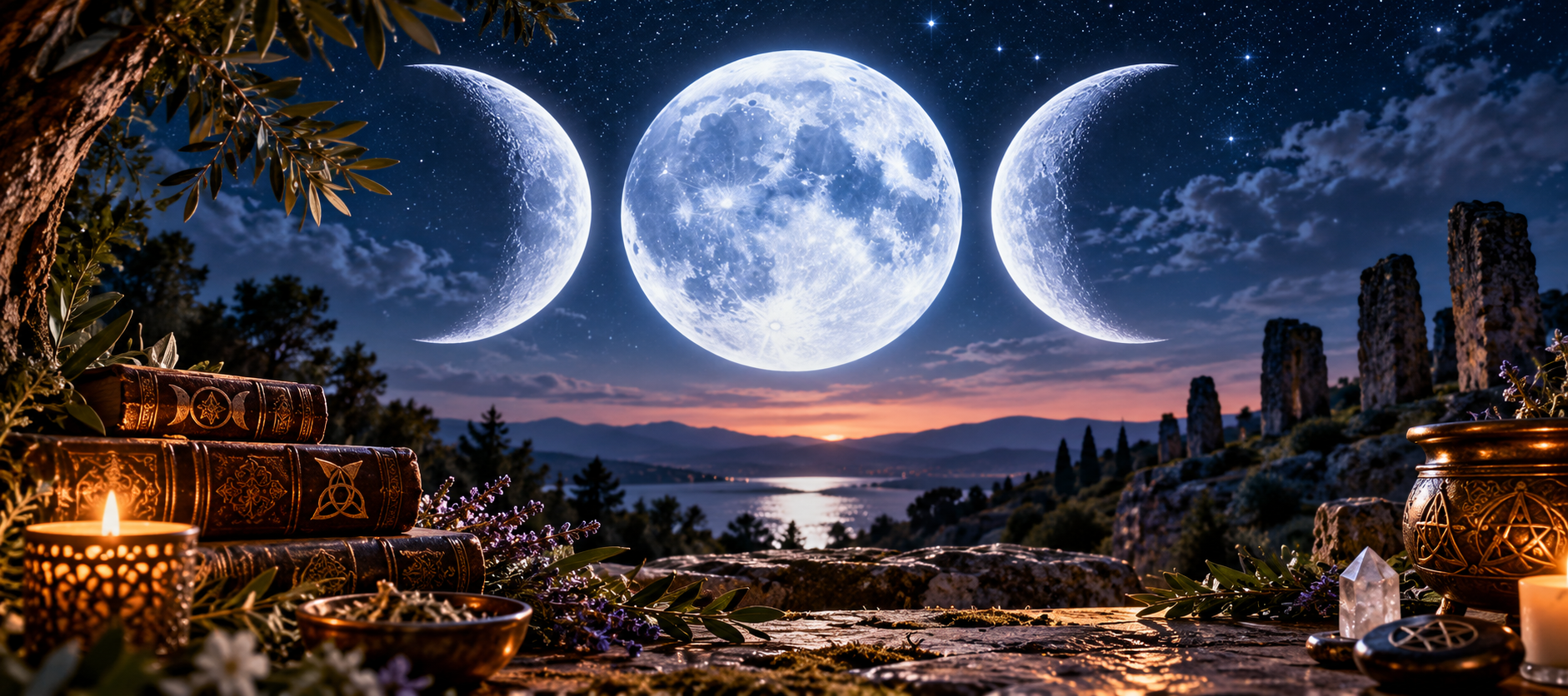 Triple Lune : signification, origine et symbole de la Triple Déesse