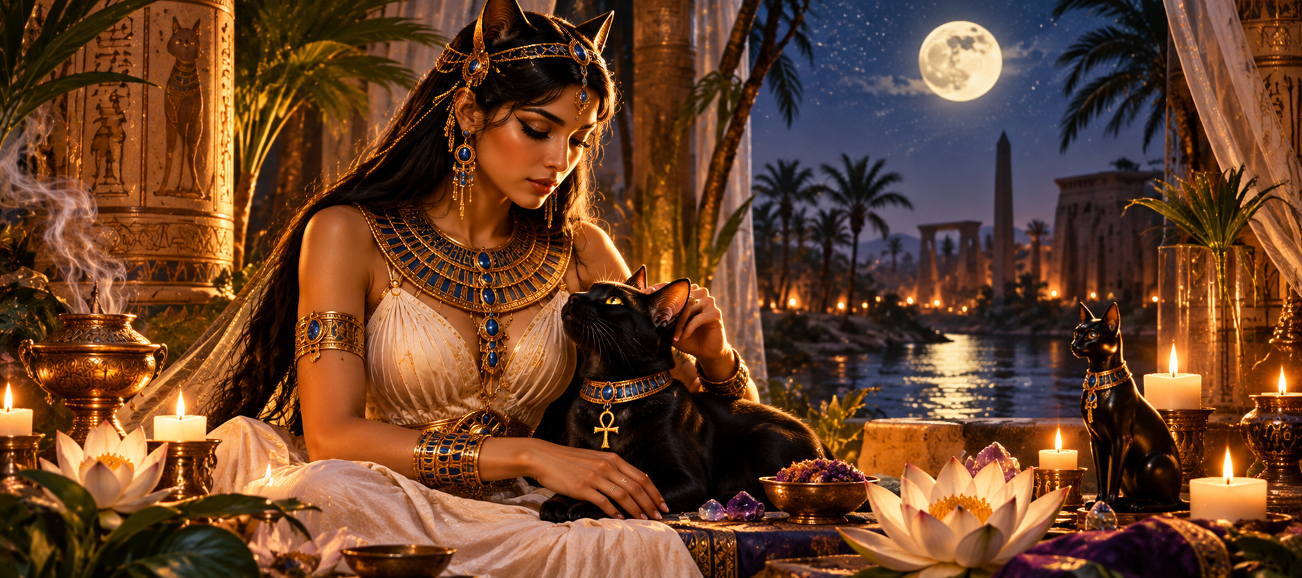 Travailler avec Bastet : protection, magie féline, prières et rituels