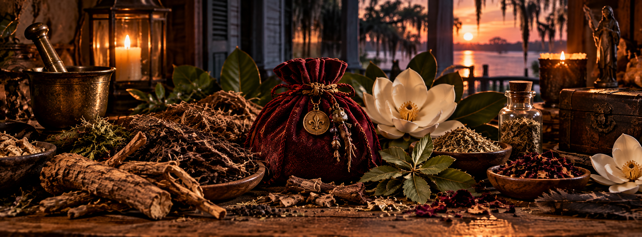 Racines, plantes et Mojo Bag dans le Hoodoo louisianais