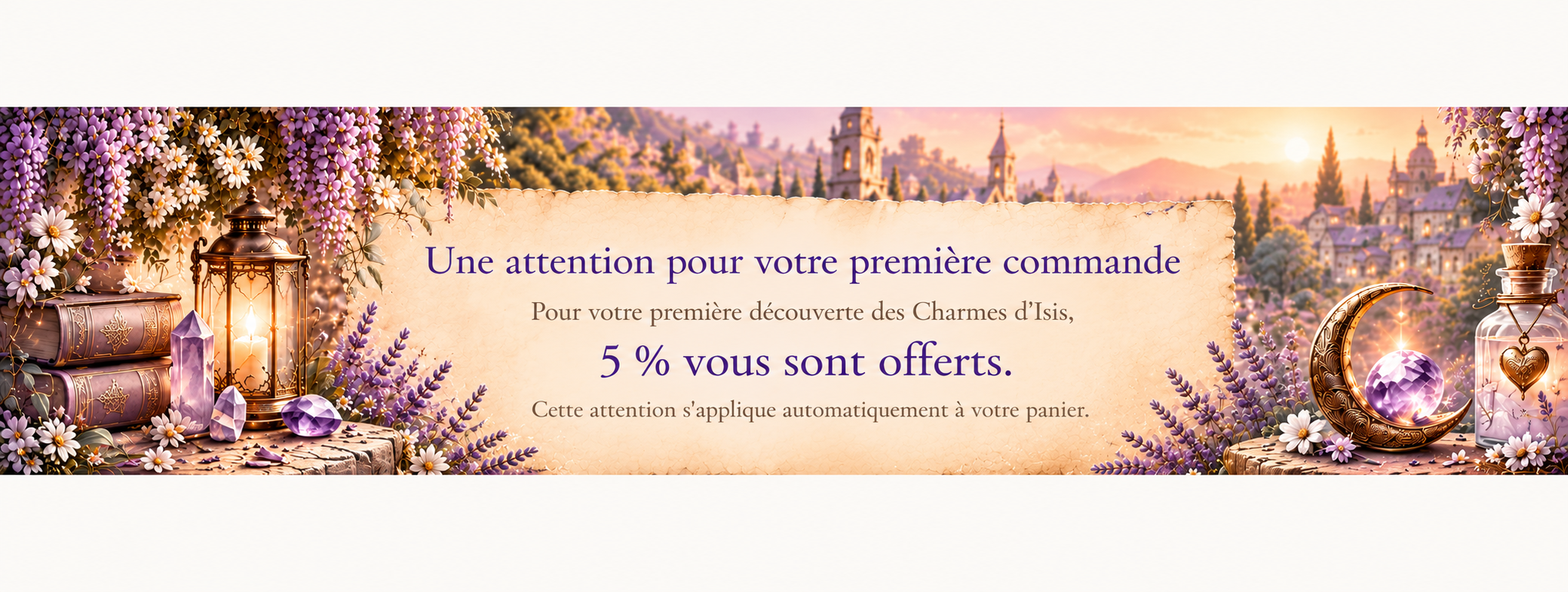 Une attention pour votre première commande : 5 % vous sont offerts automatiquement dans votre panier.