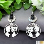 Boucles d'oreilles Altérité – Lune et pierre naturelle