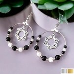 Boucles d'oreilles Justesse – Lotus et pierre naturelle