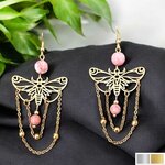 Boucles d'oreilles Apesanteur – Papillon et pierre naturelle