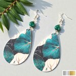 Boucles d'oreilles Sève – Feuillage et pierre naturelle