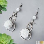Boucles d’oreilles Primavera – Fleur et pierre naturelle personnalisables