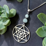 collier acier et pierres naturelles