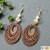 Boucles d'Oreilles en Bois Sienna Camel | Pierre Naturelle