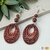 Boucles d'Oreilles en Bois Sienna Acajou | Pierre Naturelle