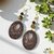 Boucles d'Oreilles en Bois Sienna Moka | Pierre Naturelle