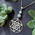 collier acier et pierres naturelles