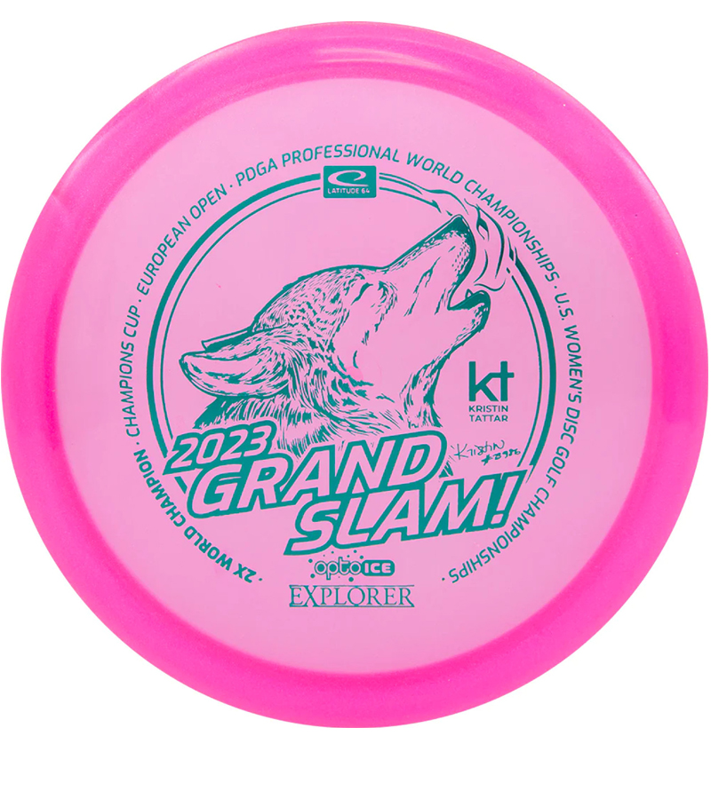 Hole19-DiscGolf-Latitude-64-Explorer-Opto-Ice-Glimmer-Kristin-Tattar-Grand-Slam-Rose