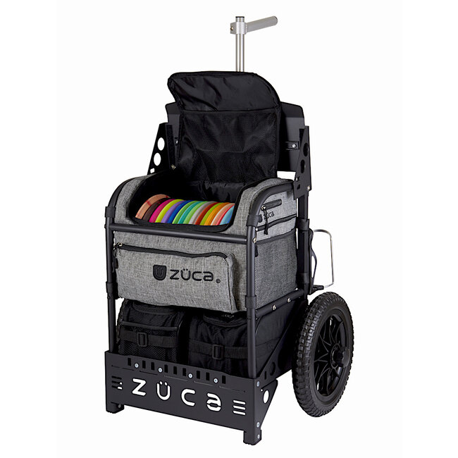 Hole19-zuca-transit-disc-golf-cart-black-charcoal-gray-Ouvert