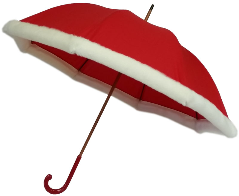 Parapluie fourrure rouge Noël