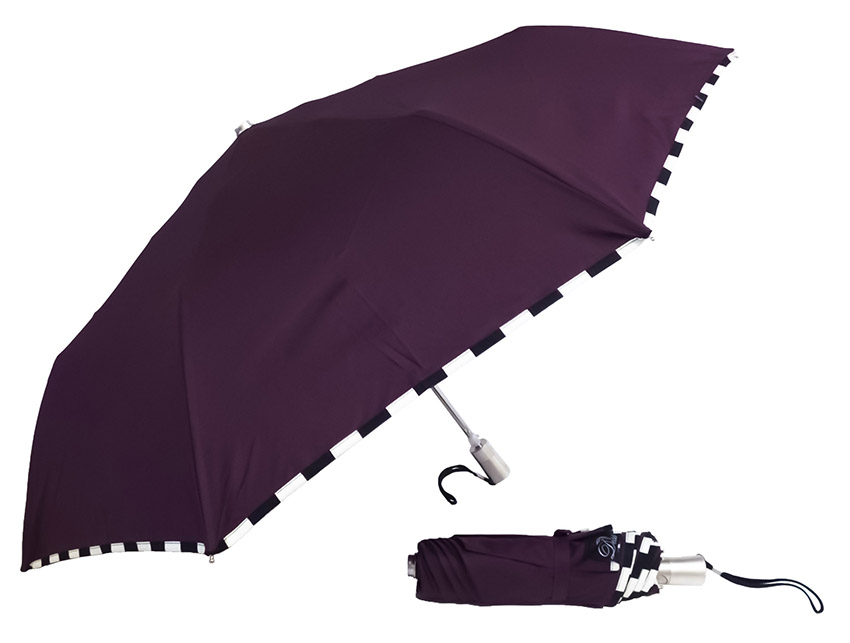 Parapluie mini damier prune